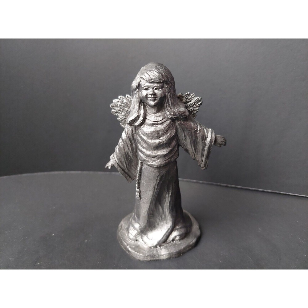 Michael Ricker Pewter Figurine Little Girl Angel With Wings 2000
